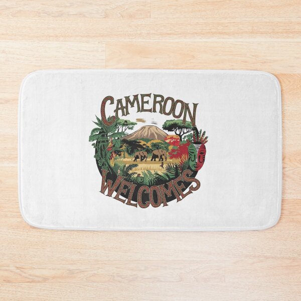 Item preview,  Cameroon Welcomes Flag Map Yaounde, Duala, rainforests designed and sold by AnimalsDH305.