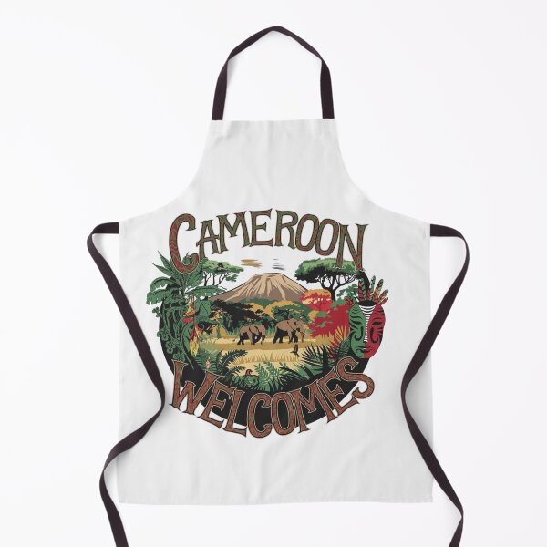 Item preview, Cameroon Welcomes Flag Map Yaounde, Duala, rainforests designed and sold by AnimalsDH305.
