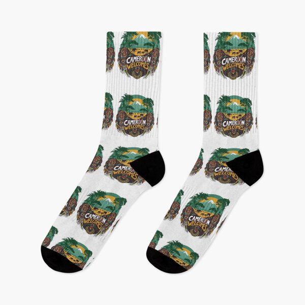 Item preview, Cameroon Welcomes Flag Map Yaounde, Duala, rainforests designed and sold by AnimalsDH305.