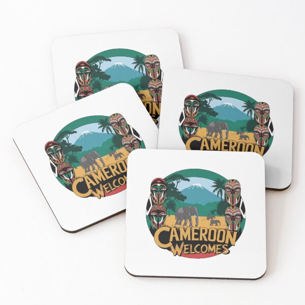 Item preview, Cameroon Welcomes Flag Map Yaounde, Duala, rainforests designed and sold by AnimalsDH305.