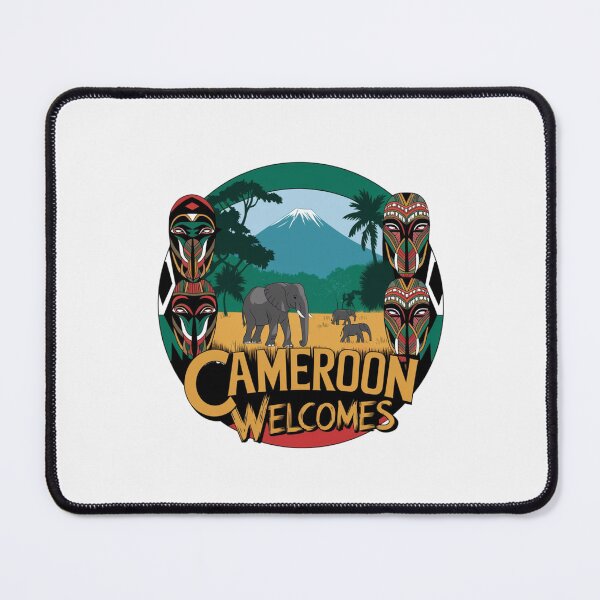 Item preview, Cameroon Welcomes Flag Map Yaounde, Duala, rainforests designed and sold by AnimalsDH305.