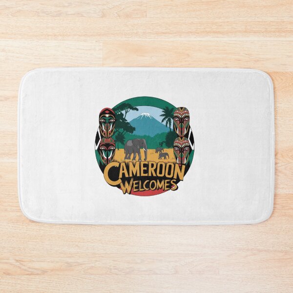 Item preview, Cameroon Welcomes Flag Map Yaounde, Duala, rainforests designed and sold by AnimalsDH305.
