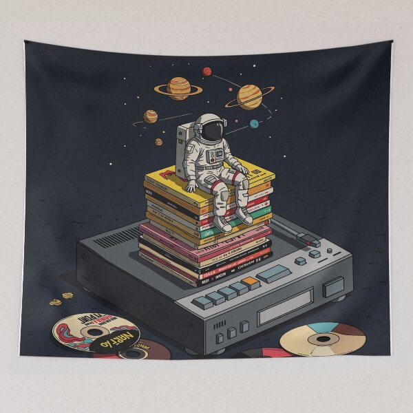 Item preview, Whimsical Astronaut on CDs: Retro Music-Inspired Artwork designed and sold by Collision19.
