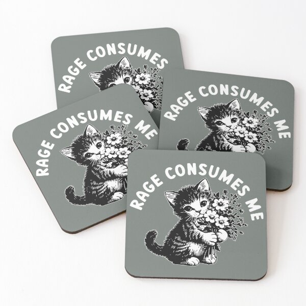 Item preview, Funny Rage Consumes Me Cute Kitten Cat Flowers Meme designed and sold by catnolioo.