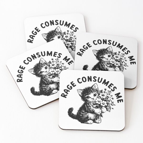 Item preview, Funny Rage Consumes Me Cute Kitten Cat Flowers Meme 2 designed and sold by catnolioo.