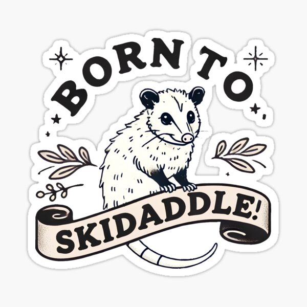 Item preview, Opossum: Born to skidaddle designed and sold by hipster-coder.