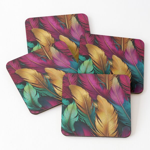 Item preview, Exotic bird feathers mixed in metallic colors designed and sold by Designbes.