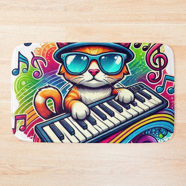 Artikelvorschau, Rockstar Katze am Keyboard entworfen und verkauft von Nauert's.