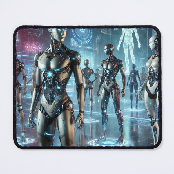 Item preview, Futuristic Sci-Fi Humanoids in Neon City designed and sold by RainbowSlide.