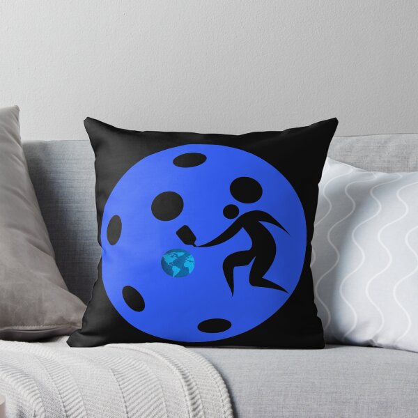 Item preview, Blue Pickleball with silhouette playing around the world designed and sold by PZI Picklewear.