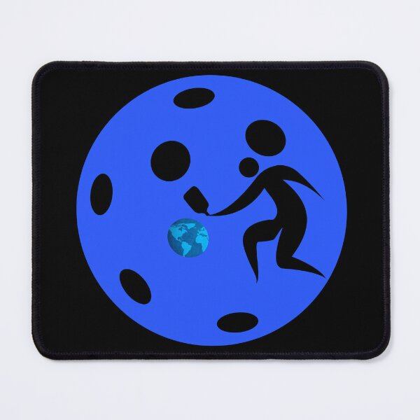 Item preview, Blue Pickleball with silhouette playing around the world designed and sold by PZI Picklewear.