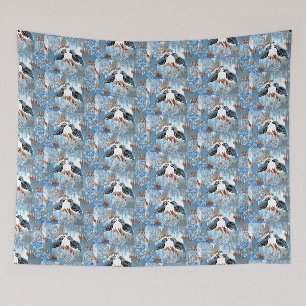 Item preview, Blue Grey and Brown, Neutral and Modern Tones, with Quails designed and sold by cathyjacobs.