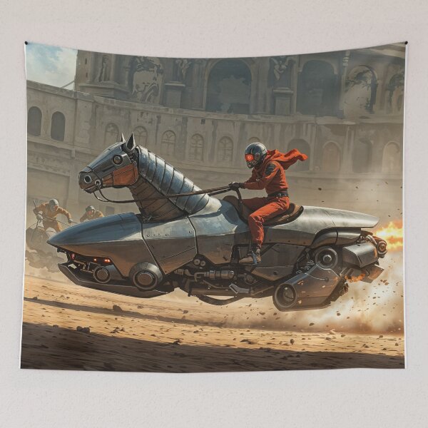 Item preview, Futuristic Tourney Rider In Post-apocalyptic World Artwork  designed and sold by Collision19.