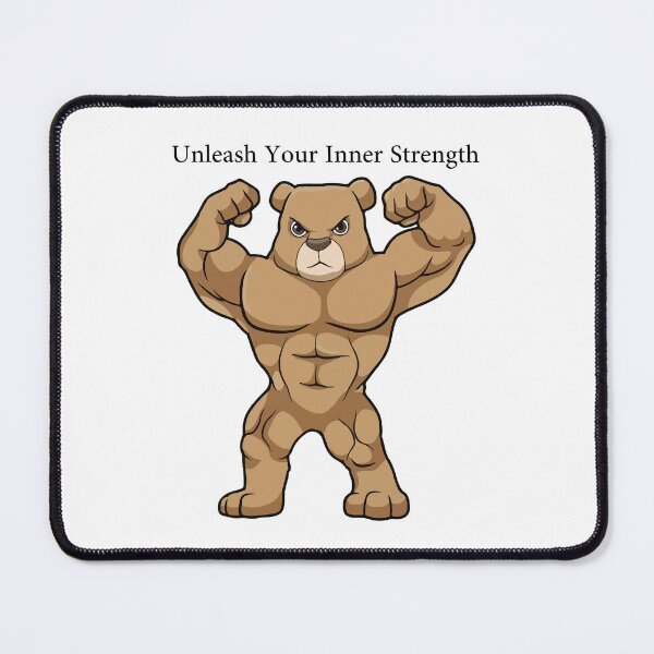 Item preview, Muscular Bear Cartoon - Inner Strength Motivational Design designed and sold by -DEEWOLF-.