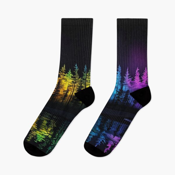 Item preview, Lively forest scene with colorful trees at night designed and sold by Sigtrix.