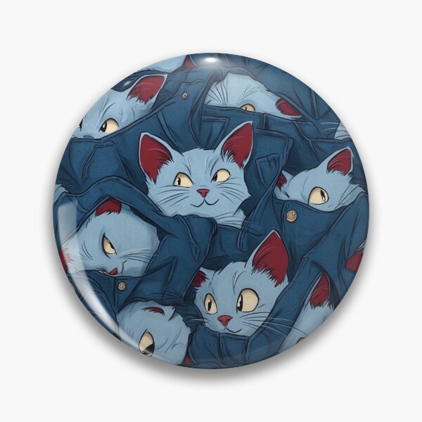 Item preview, Playful Blue Cats Peeking From Denim designed and sold by memememescat.