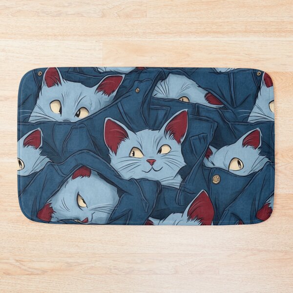 Item preview, Playful Blue Cats Peeking From Denim designed and sold by memememescat.