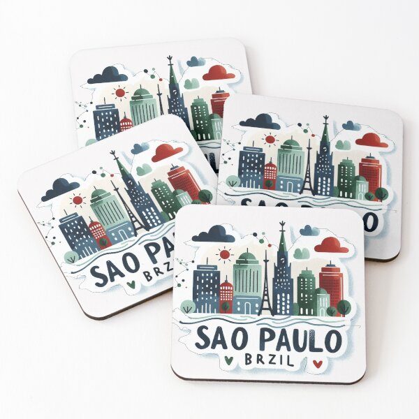 Item preview, delicate minimalist sticker minimalist design, "São Paulo Brazil" designed and sold by PaintMeWorld.