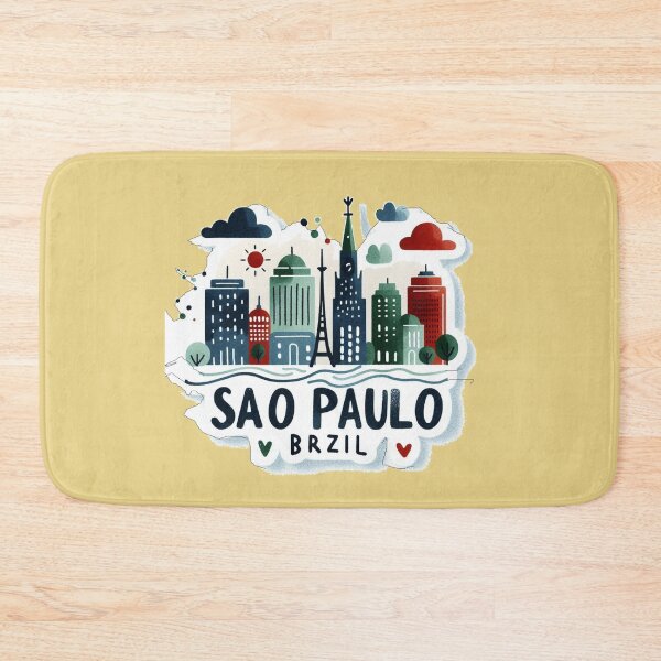 Item preview, delicate minimalist sticker minimalist design, "São Paulo Brazil" designed and sold by PaintMeWorld.
