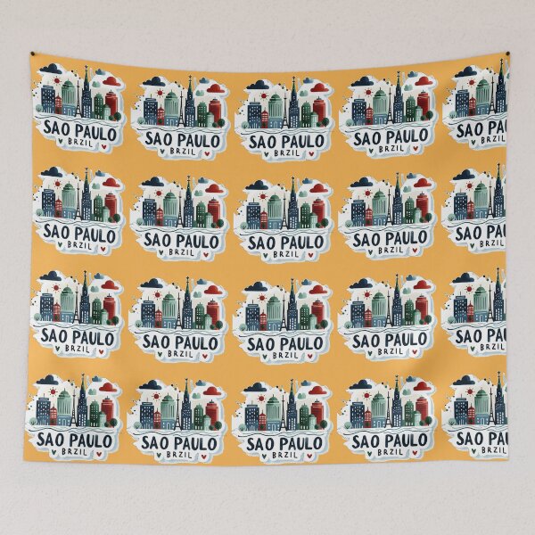 Item preview, delicate minimalist sticker minimalist design, "São Paulo Brazil" designed and sold by PaintMeWorld.