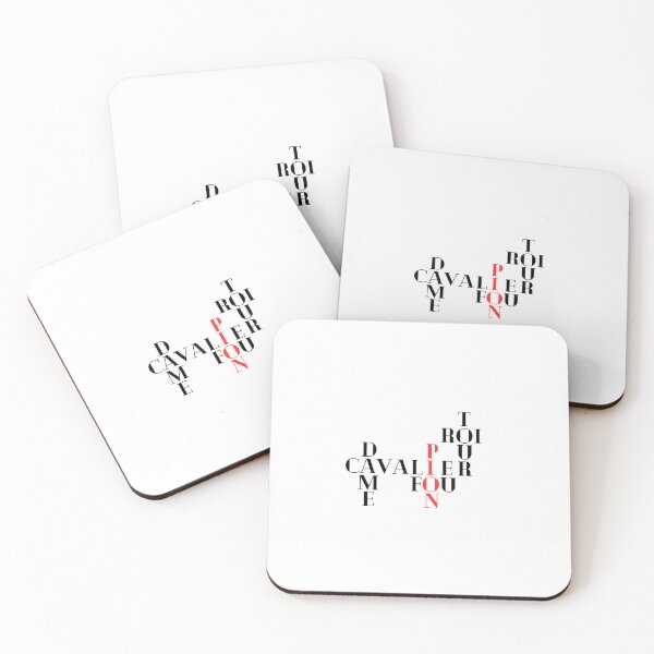 Item preview, Chess figures crossword in French - Chess design in white, black and red designed and sold by Chess64.