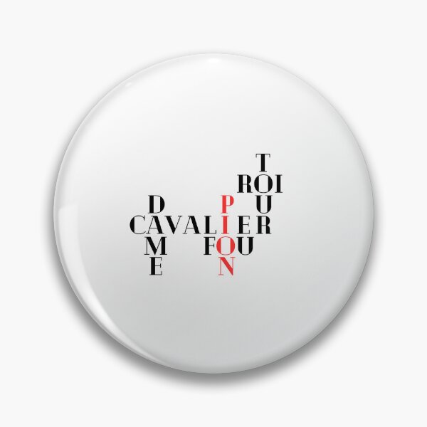 Item preview, Chess figures crossword in French - Chess design in white, black and red designed and sold by Chess64.