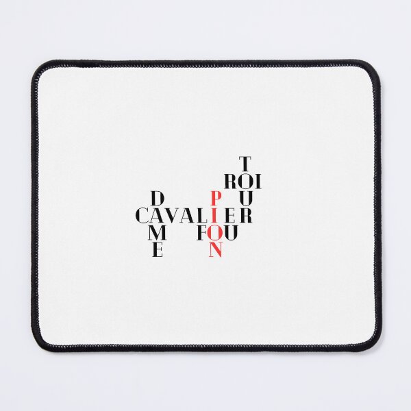 Item preview, Chess figures crossword in French - Chess design in white, black and red designed and sold by Chess64.
