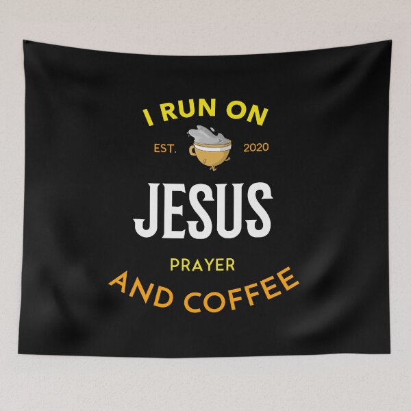 Item preview, Coffee and Jesus - I Run on Coffee and Jesus - Christian quote designed and sold by Luvjesus2.