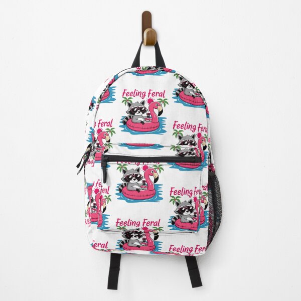 Item preview, Feeling Feral – Feral Girl Summer Raccoon Flamingo Humor designed and sold by Hananiah Merch.