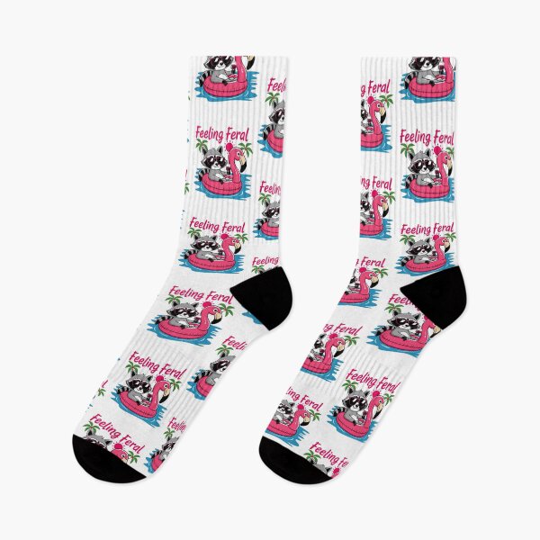 Item preview, Feeling Feral – Feral Girl Summer Raccoon Flamingo Humor designed and sold by Hananiah Merch.