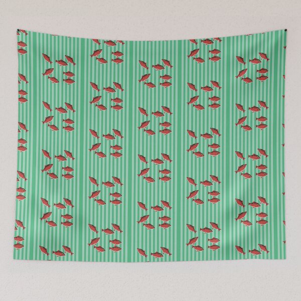 Item preview, Goldfish green stripe designed and sold by BubbleCut.