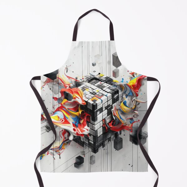 Item preview, Dynamic abstract cube structure with vibrant color swirls designed and sold by Sigtrix.