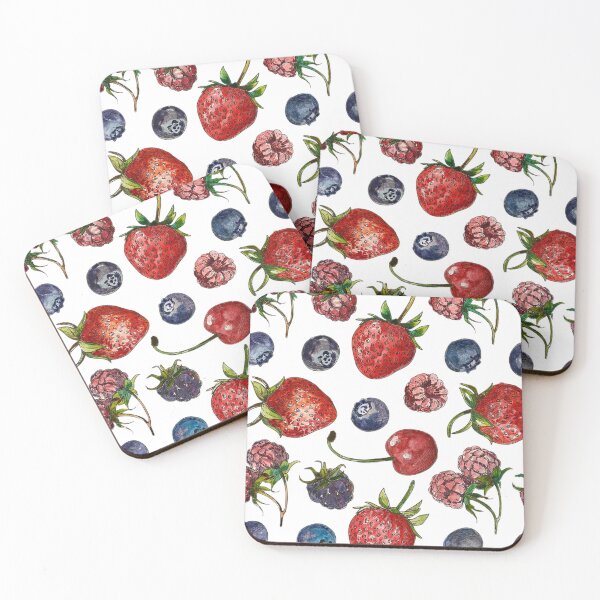 Item preview, Strawberry and blueberry watercolor designed and sold by Myartspace.