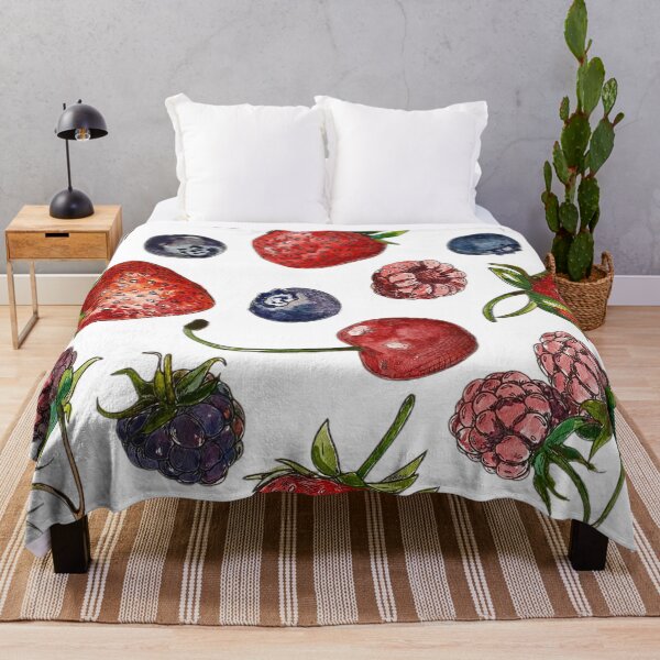 Item preview, Strawberry and blueberry watercolor designed and sold by Myartspace.