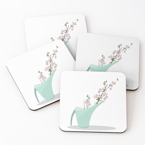 Item preview, Spring colorful sakura flowers branch in watering cans for your design. designed and sold by MatyKotiv.