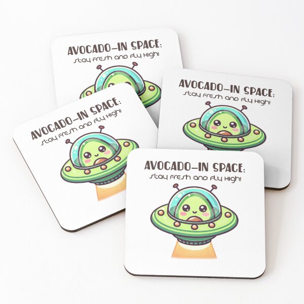 Item preview, avocado in space stay fresh and fly high kawaii ufo ovni designed and sold by ZerpaGiovanna.