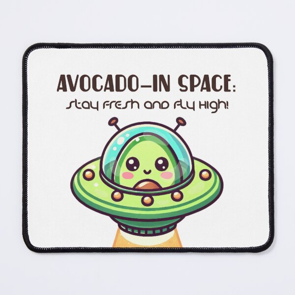 Item preview, avocado in space stay fresh and fly high kawaii ufo ovni designed and sold by ZerpaGiovanna.