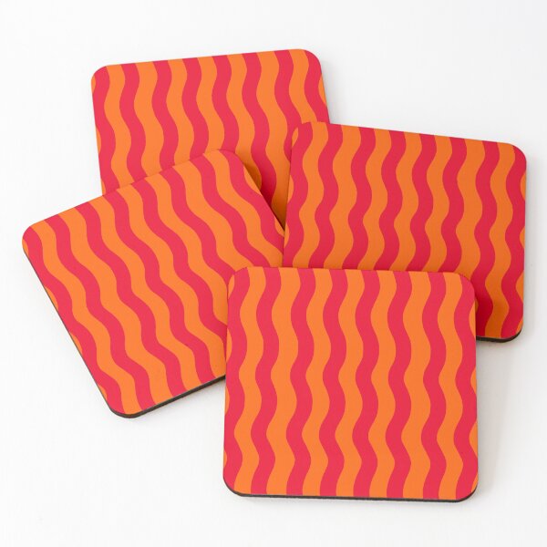 Item preview, Abstract Wavy Wiggle Lines Red and Orange designed and sold by OneThreeSix.