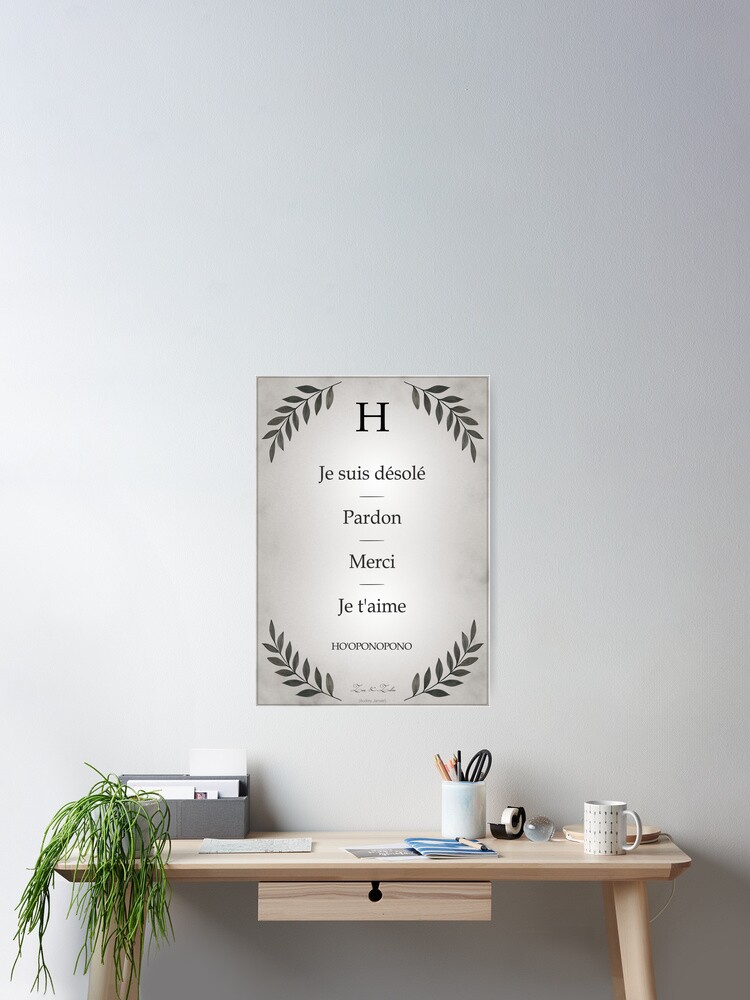 Aperçu 1 sur 3. Poster avec l'œuvre Ho'oponopono, secret du bonheur et de l'apaisement | Affiche créée et vendue par AudreyJanvier.