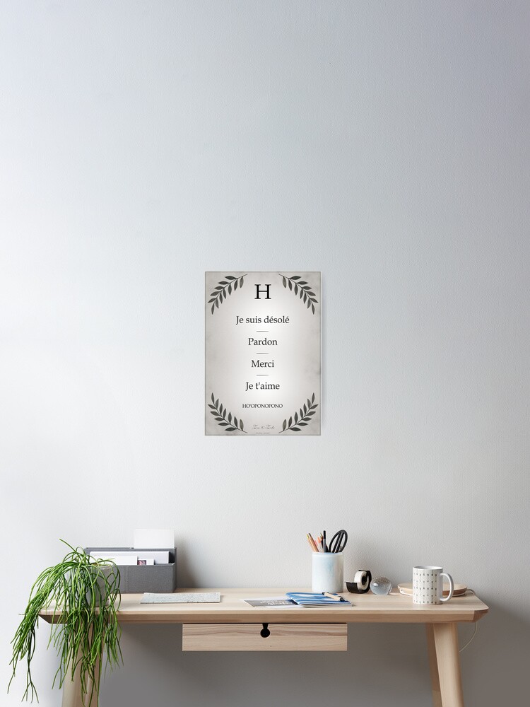 Aperçu 2 sur 3. Poster avec l'œuvre Ho'oponopono, secret du bonheur et de l'apaisement | Affiche créée et vendue par AudreyJanvier.