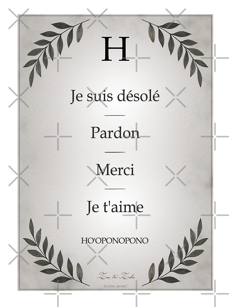 Aperçu 3 sur 3. Sac à cordon avec l'œuvre Ho'oponopono, secret du bonheur et de l'apaisement | Affiche créée et vendue par AudreyJanvier.