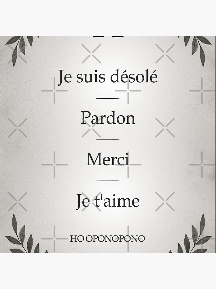 Aperçu 4 sur 4. Horloge avec l'œuvre Ho'oponopono, secret du bonheur et de l'apaisement | Affiche créée et vendue par AudreyJanvier.