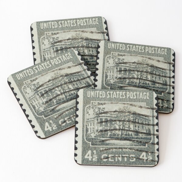 Item preview, The white house on a vintage postage stamp designed and sold by Photopat.