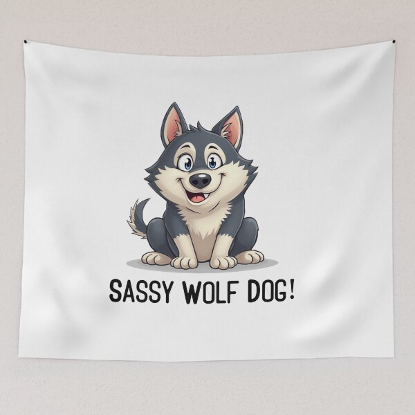 Aperçu de l'œuvre Logo du chien loup Husky Sassy créée et vendue par Super Perception.