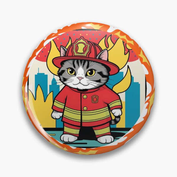 Item preview, Cat Firefighter designed and sold by mancikart.