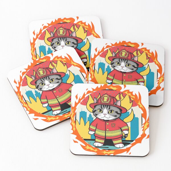 Item preview, Cat Firefighter designed and sold by mancikart.