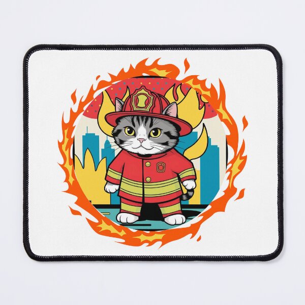 Item preview, Cat Firefighter designed and sold by mancikart.