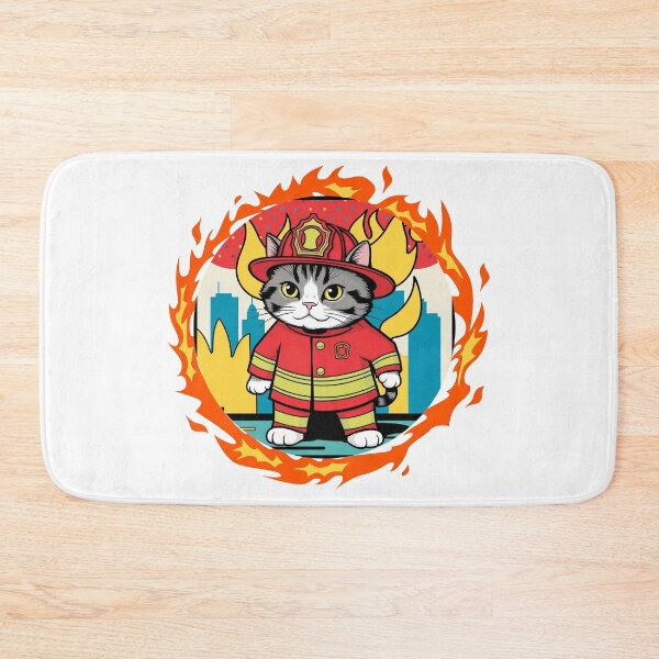 Item preview, Cat Firefighter designed and sold by mancikart.