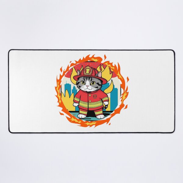 Item preview, Cat Firefighter designed and sold by mancikart.