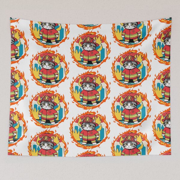 Item preview, Cat Firefighter designed and sold by mancikart.
